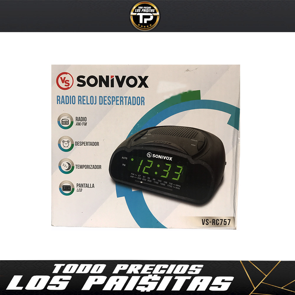 Radio Reloj Sonivox VS-RC757 Resistente Duradero Despertador